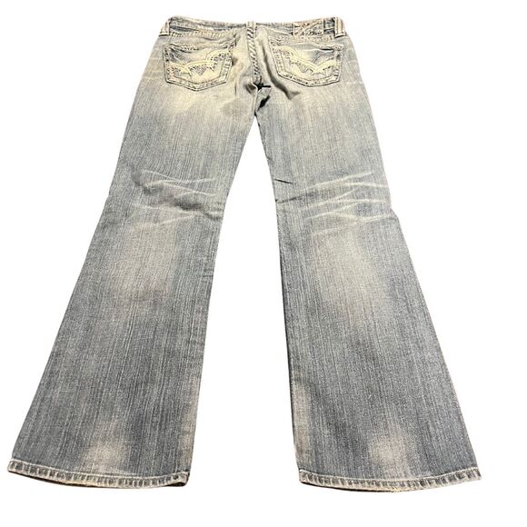 Big Star Sweet Boots Ultra Low Rise Light Wash Distressed Jeans Good VTG - Picture 11 of 14